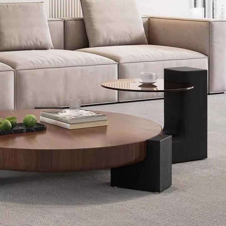 Scandinavian Round Solid Wood End Table