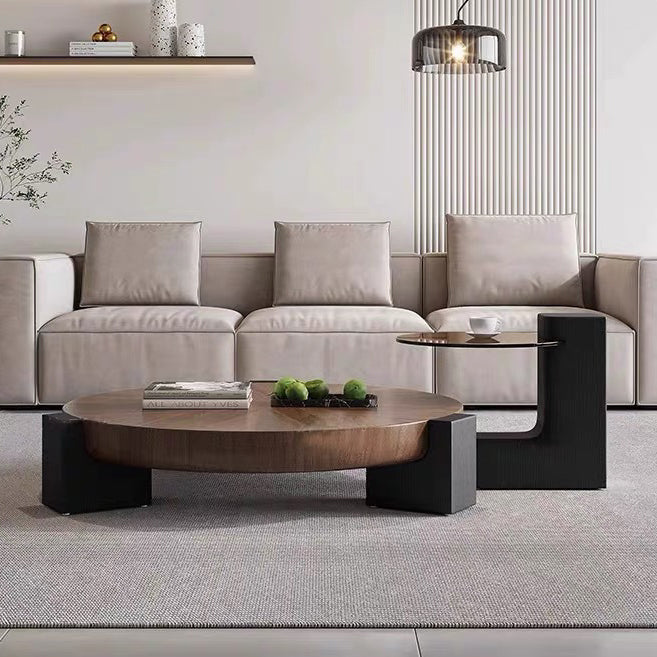 Scandinavian Round Solid Wood End Table