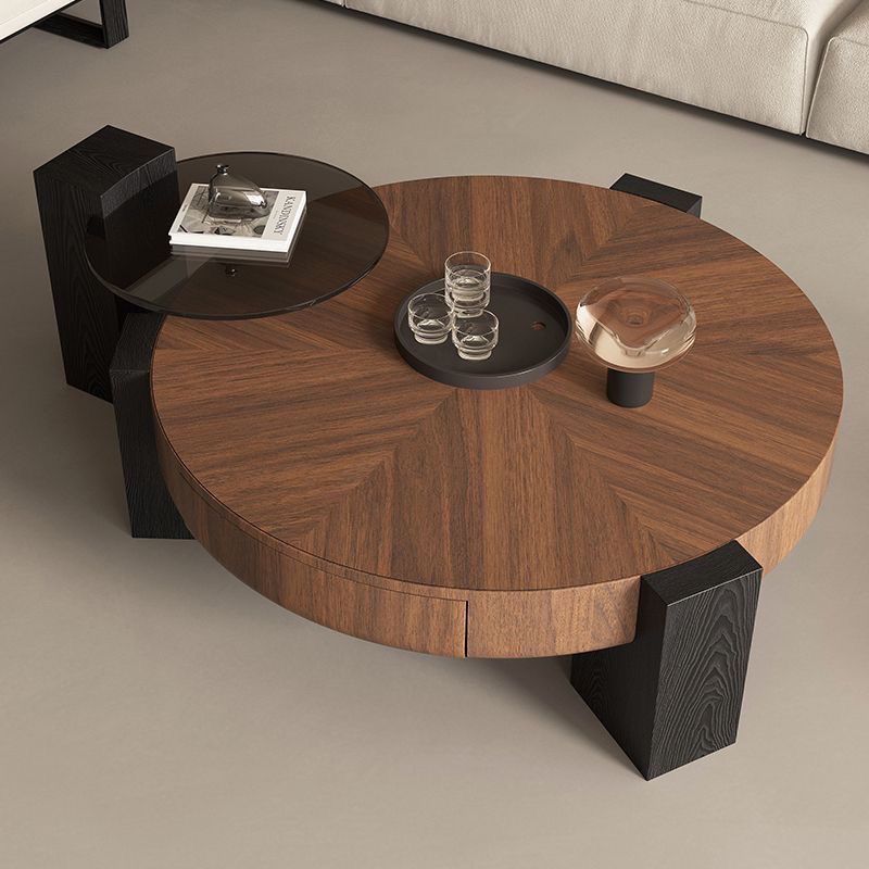 Scandinavian Round Solid Wood End Table