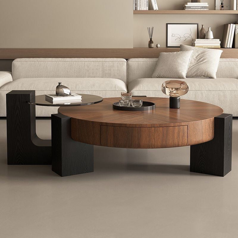 Scandinavian Round Solid Wood End Table - D315