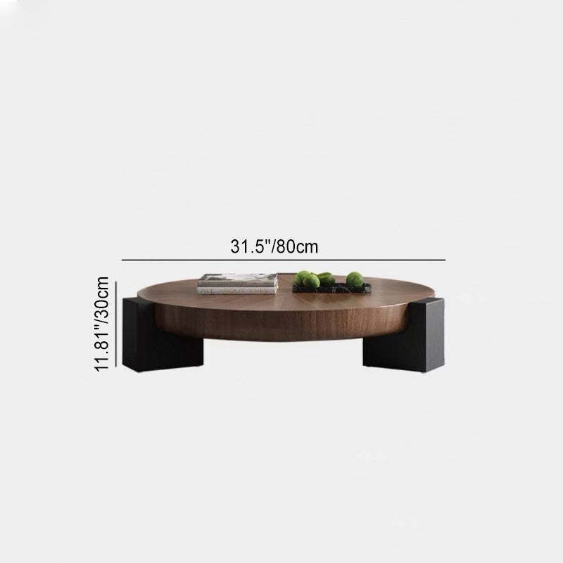 Scandinavian Round Solid Wood End Table