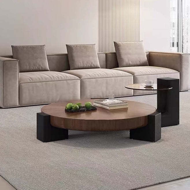 Scandinavian Round Solid Wood End Table
