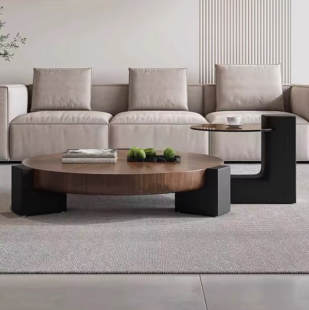 Scandinavian Round Solid Wood End Table