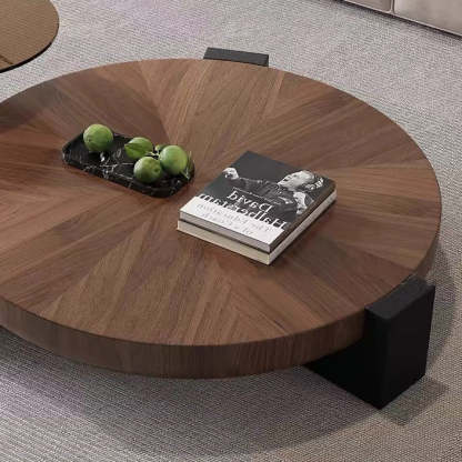 Scandinavian Round Solid Wood End Table
