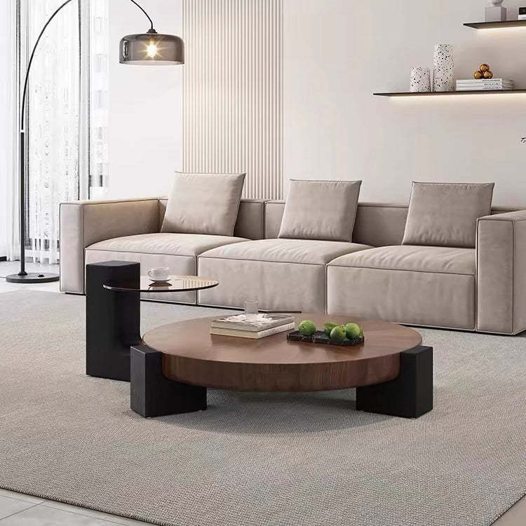Scandinavian Round Solid Wood End Table