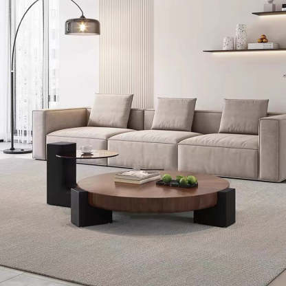 Scandinavian Round Solid Wood End Table