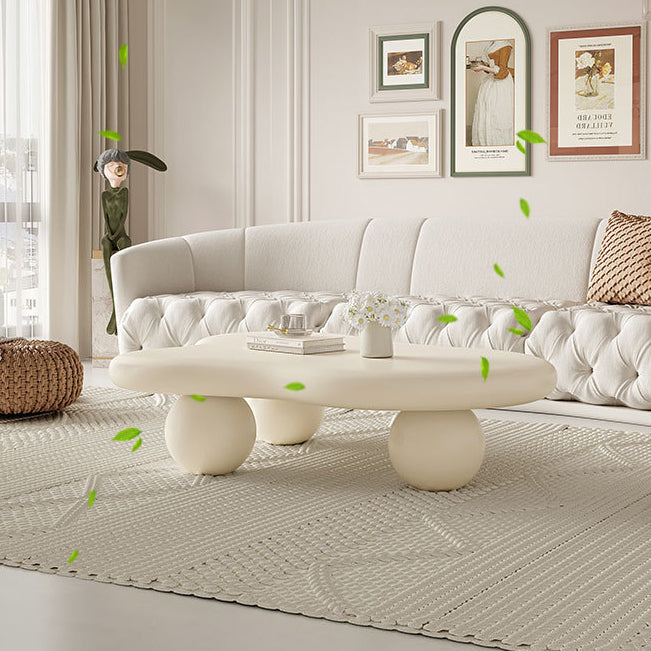 Creamy Cloud Orb Artificial End Table