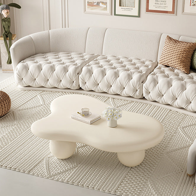 Creamy Cloud Orb Artificial End Table