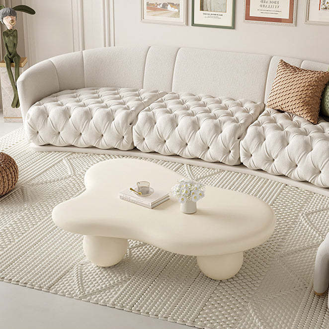 Creamy Cloud Orb Artificial End Table