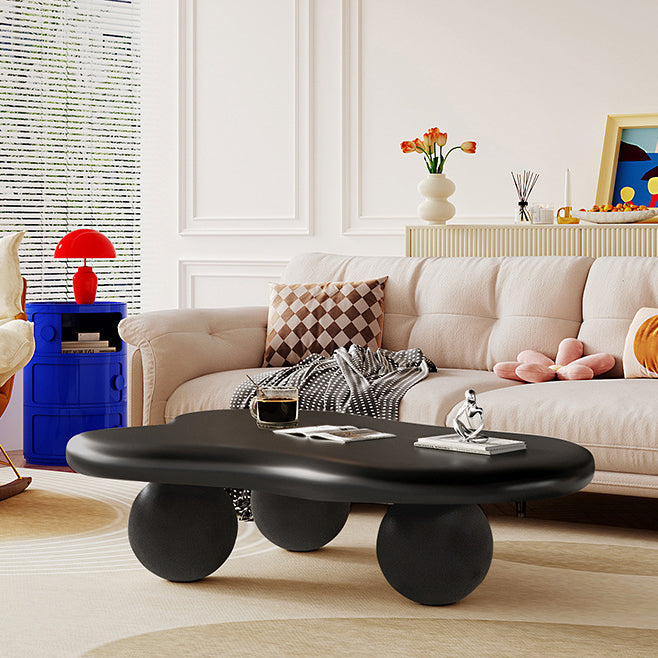 Creamy Cloud Orb Artificial End Table — Beige