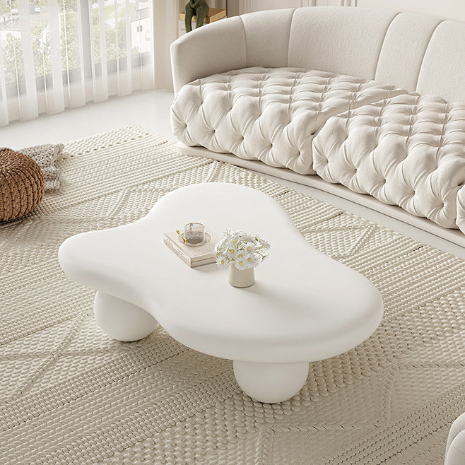 Creamy Cloud Orb Artificial End Table