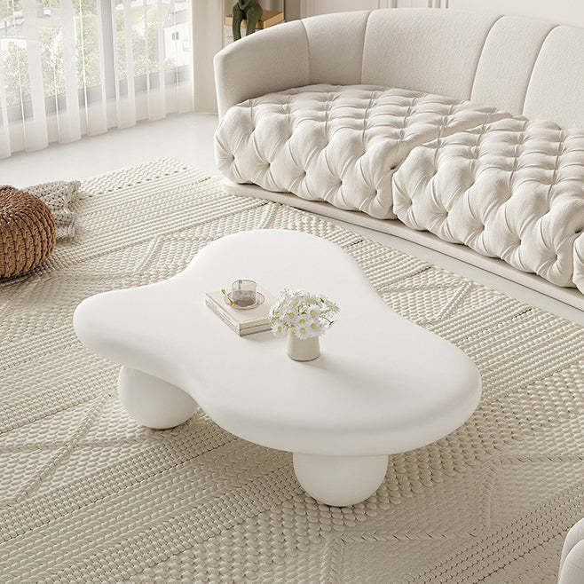 Creamy Cloud Orb Artificial End Table — Black