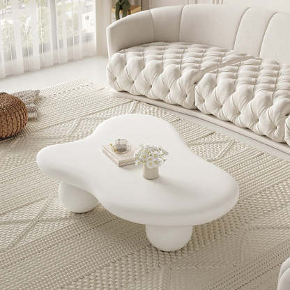 Creamy Cloud Orb Artificial End Table — Black