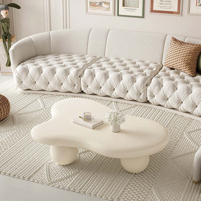 Creamy Cloud Orb Artificial End Table