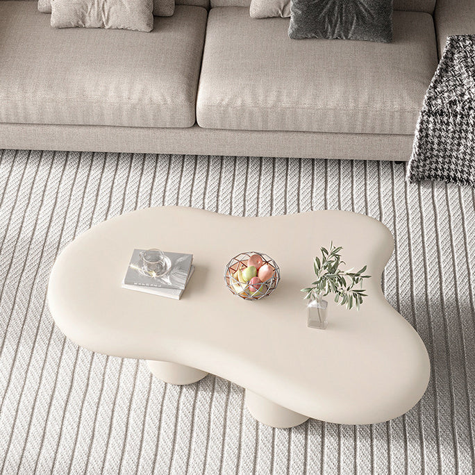 Creamy Cloud Orb Artificial End Table — White