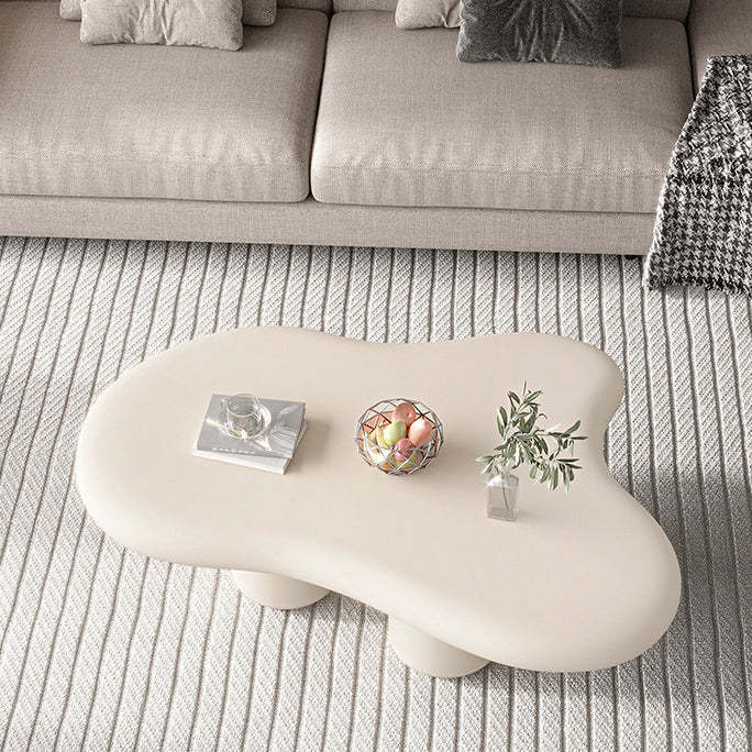 Creamy Cloud Orb Artificial End Table — White