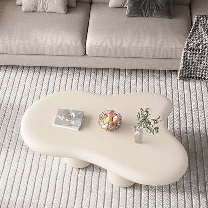 Creamy Cloud Orb Artificial End Table — White