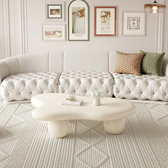 Creamy Cloud Orb Artificial End Table
