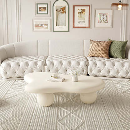 Creamy Cloud Orb Artificial End Table