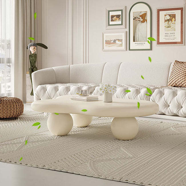 Creamy Cloud Orb Artificial End Table