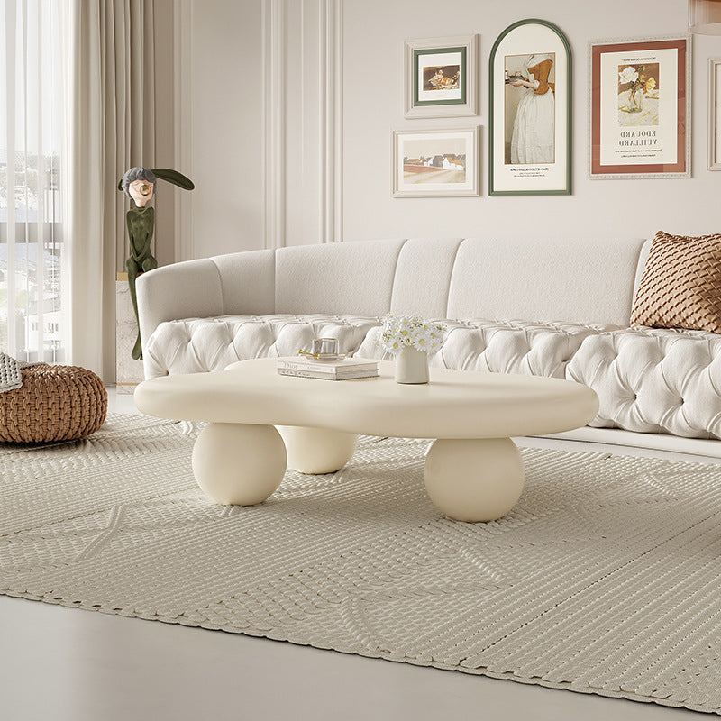 Creamy Cloud Orb Artificial End Table