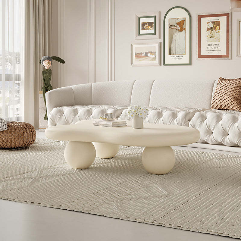 Creamy Cloud Orb Artificial End Table