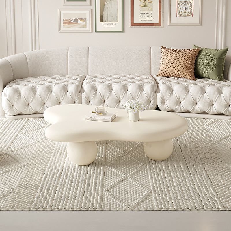 Creamy Cloud Orb Artificial End Table