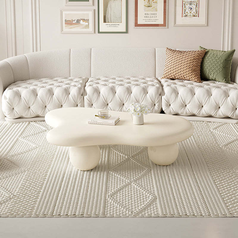 Creamy Cloud Orb Artificial End Table