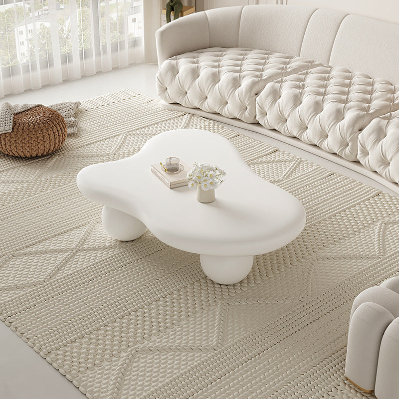 Creamy Cloud Orb Artificial End Table