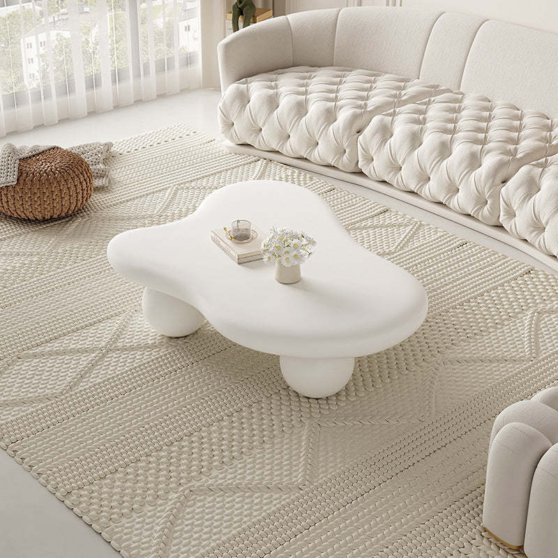Creamy Cloud Orb Artificial End Table