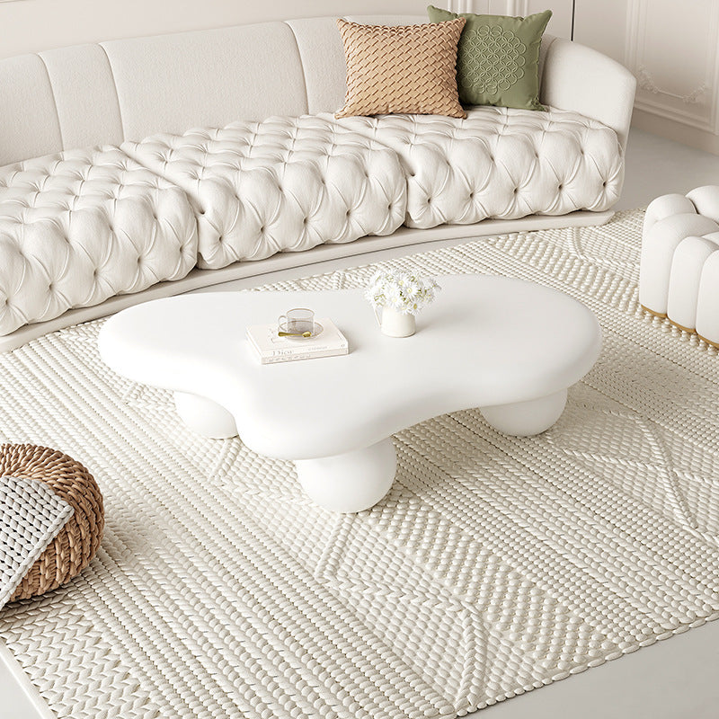 Creamy Cloud Orb Artificial End Table