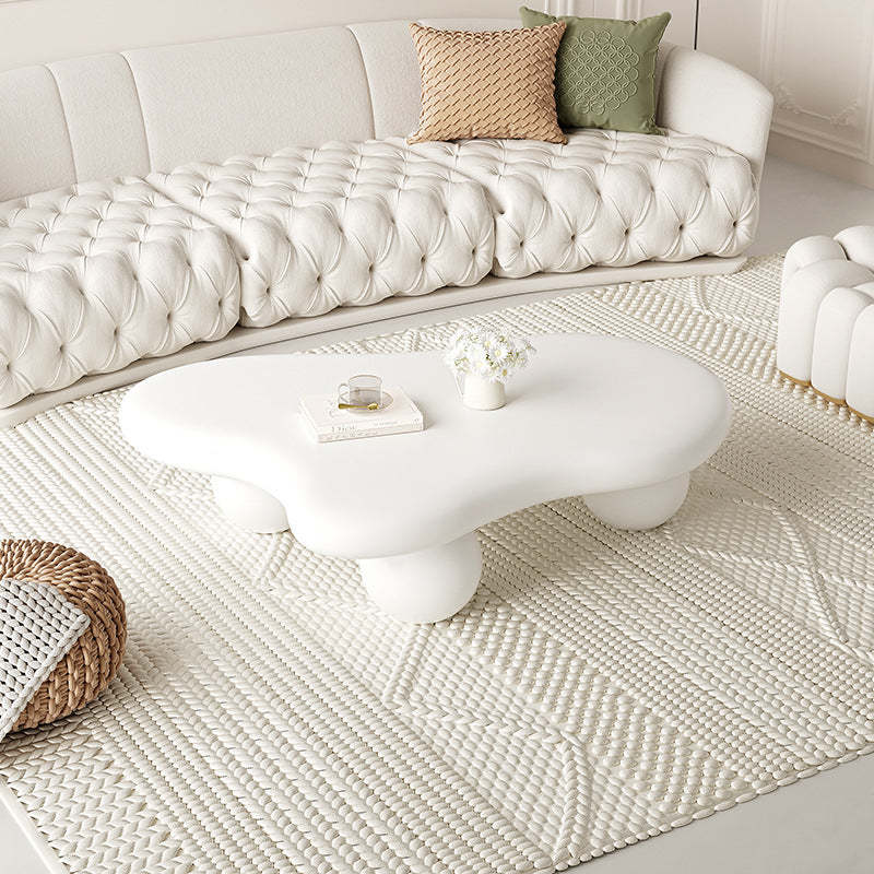 Creamy Cloud Orb Artificial End Table