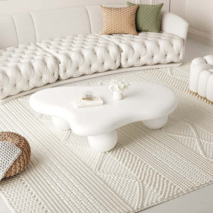 Creamy Cloud Orb Artificial End Table