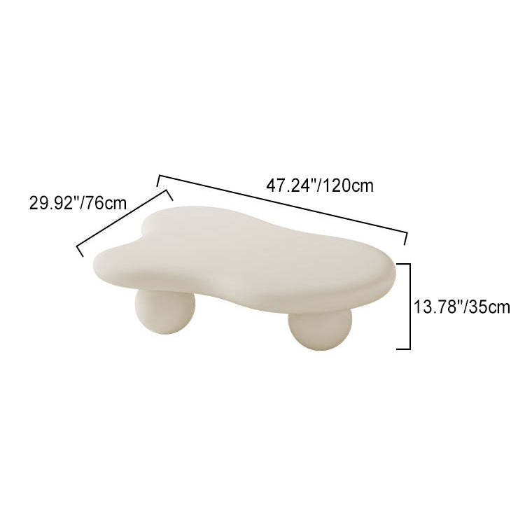 Creamy Cloud Orb Artificial End Table — White