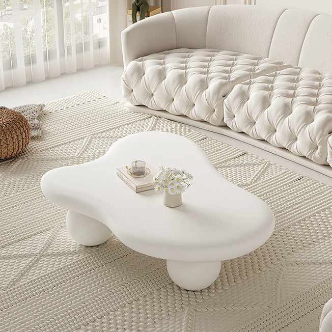 Creamy Cloud Orb Artificial End Table