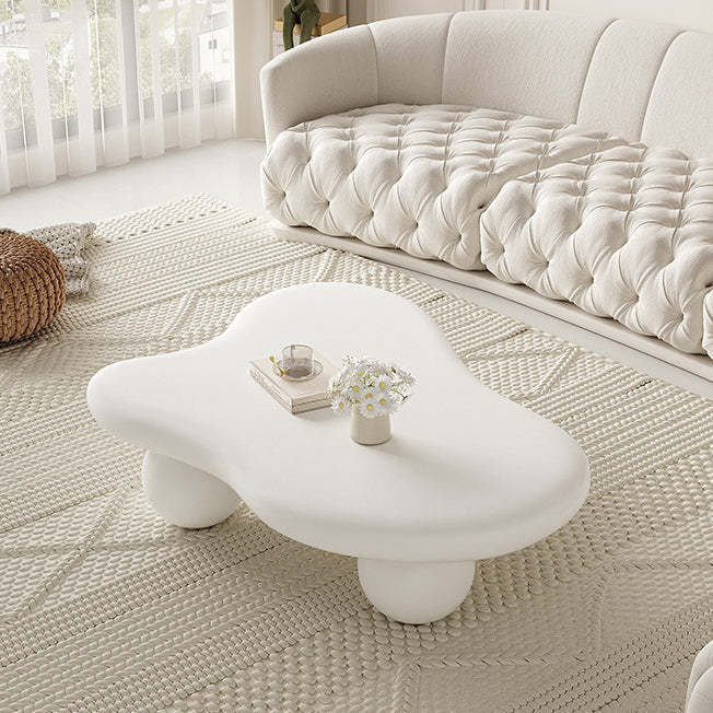 Creamy Cloud Orb Artificial End Table