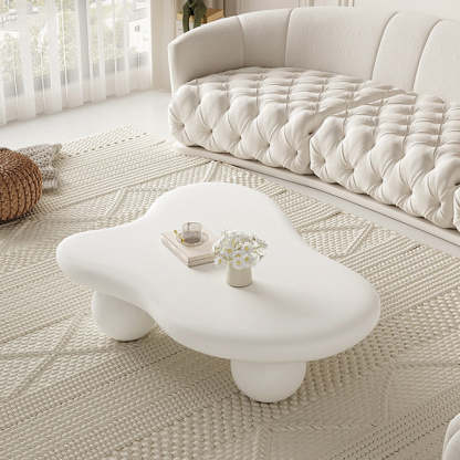 Creamy Cloud Orb Artificial End Table