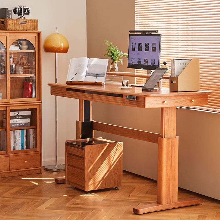 Minimalist Glass Wood 2-Drawer Nightstand