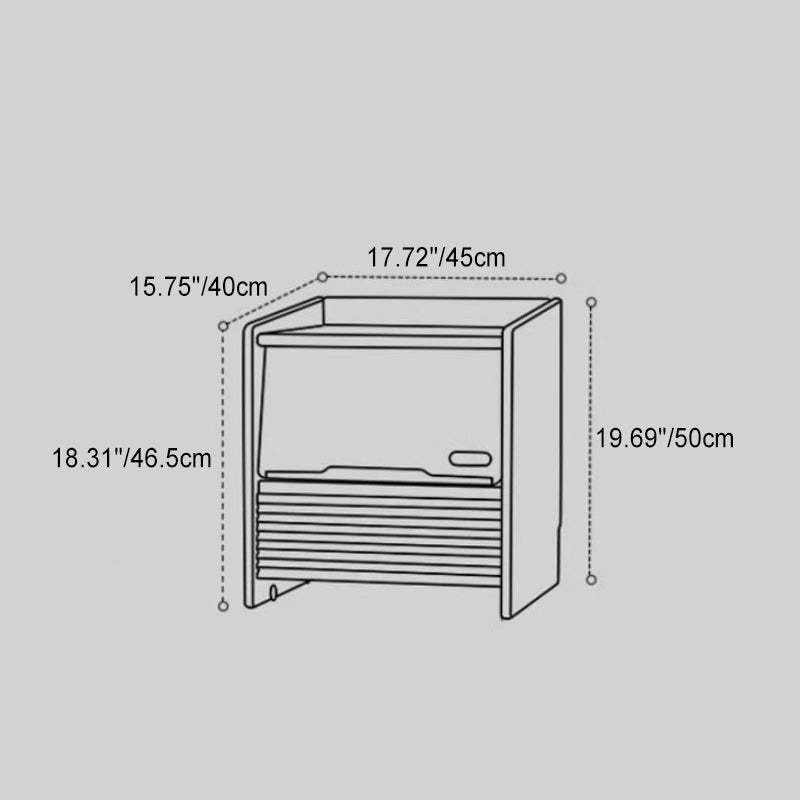 Minimalist Striped Wood 1-Drawer Nightstand