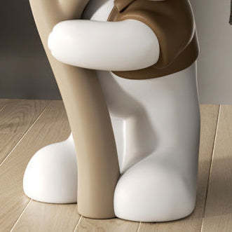 Art Deco Bear Flower Resin End Table