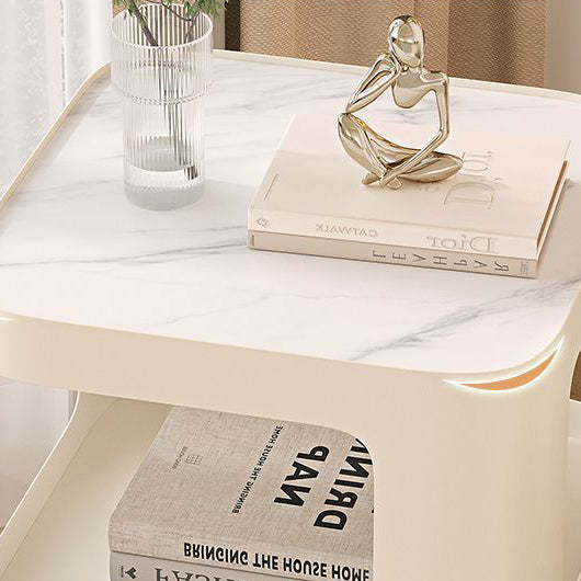 Scandinavian Rounded Iron 3-Tier End Table