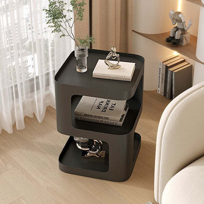 Scandinavian Rounded Iron 3-Tier End Table