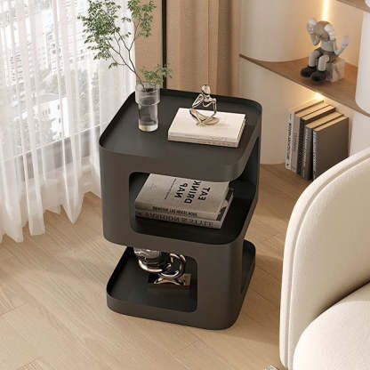 Scandinavian Rounded Iron 3-Tier End Table