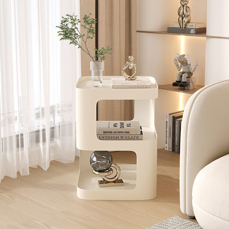 Scandinavian Rounded Iron 3-Tier End Table
