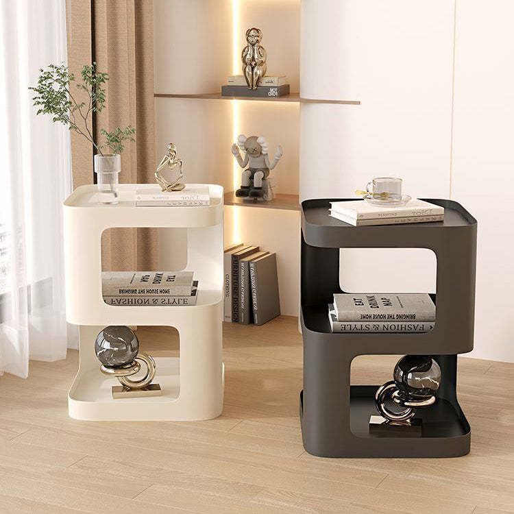 Scandinavian Rounded Iron 3-Tier End Table