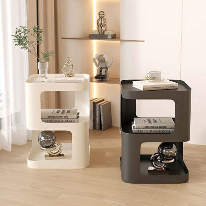 Scandinavian Rounded Iron 3-Tier End Table
