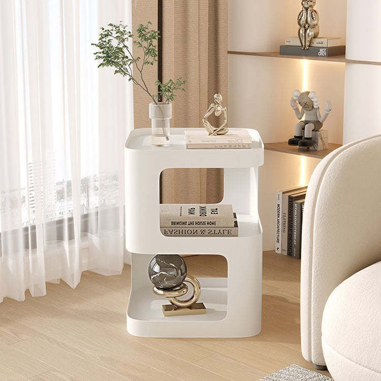 Lighom nordic rounded end white end & side tables in iron