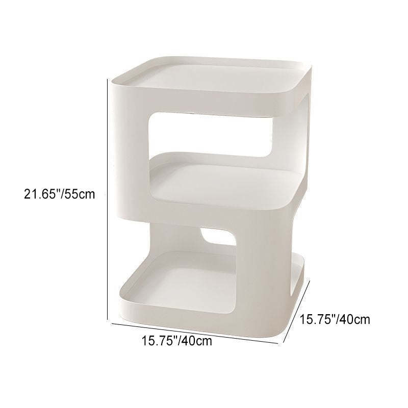 Scandinavian Rounded Iron 3-Tier End Table