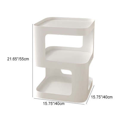 Scandinavian Rounded Iron 3-Tier End Table