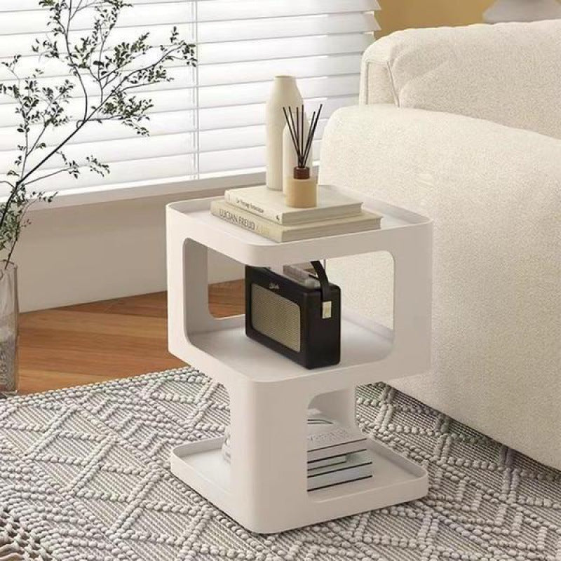 Scandinavian Rounded Iron 3-Tier End Table